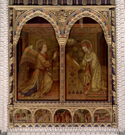 Annunciation.Den Hellige Ånds due. (Maleri av Jacopo Bellini