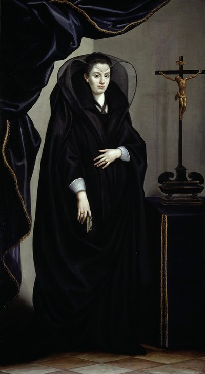 Portrett av en adelskvinne kledd i sorg, ca. 1600. av Jacopo Chimenti