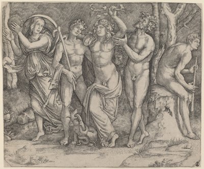 Bacchus og hans ledsagere av Jacopo Francia