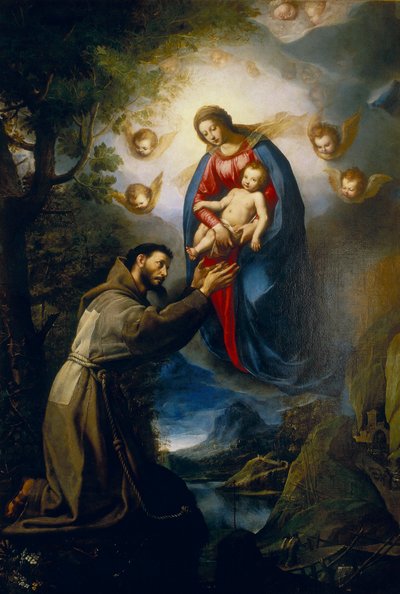 Jomfruens utseende til St. Frans av Jacopo Ligozzi