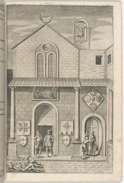 Fasade til den mindre kirken [plate E] av Jacopo Ligozzi