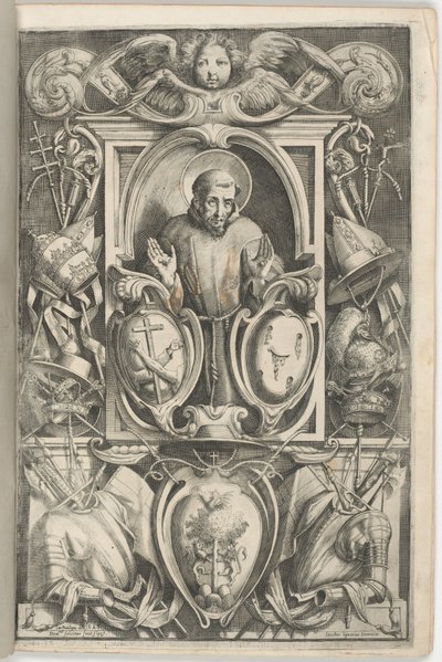 Frontispice med portrett av Saint Francis av Jacopo Ligozzi