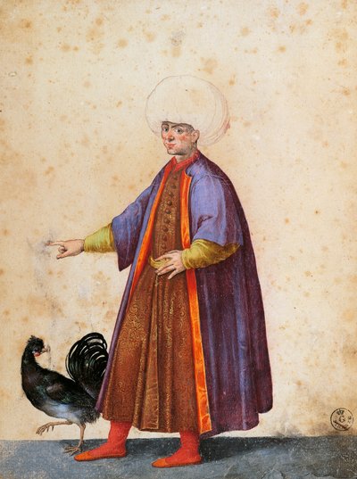 Tyrkisk mann iført turban, tegning av Jacopo Ligozzi (1547-1627) av Jacopo Ligozzi