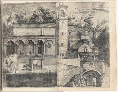 View of the Quadrant: the Main Door, the Square, the Church and the Loggia of the Monastery of the Monte della Vernia (Prospettiva dell