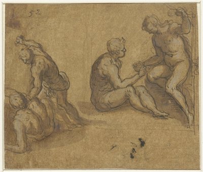 Adam og Eva under treet og Kain drepte Abel av Jacopo Palma (il Giovane)