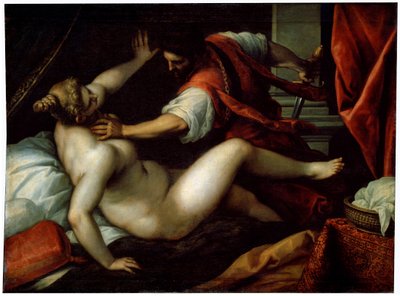 Tarquinius og Lucretia, 1500- eller begynnelsen av 1600-tallet av Jacopo Palma