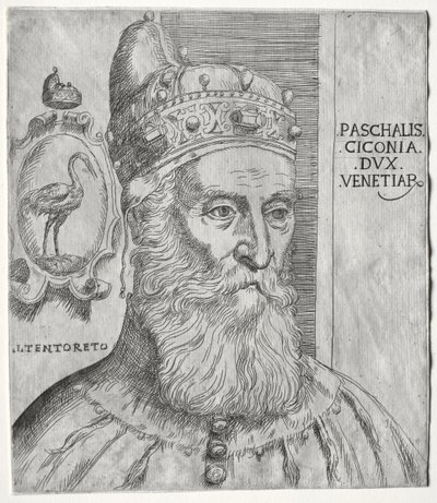 Portrett av Pasquale Cicogna, doge av Venezia. av Jacopo Palma il Giovane