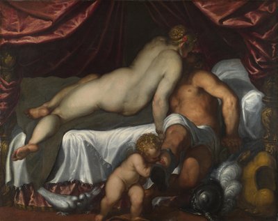 Mars og Venus, ca 1590 av Jacopo Palma il Giovane the Younger