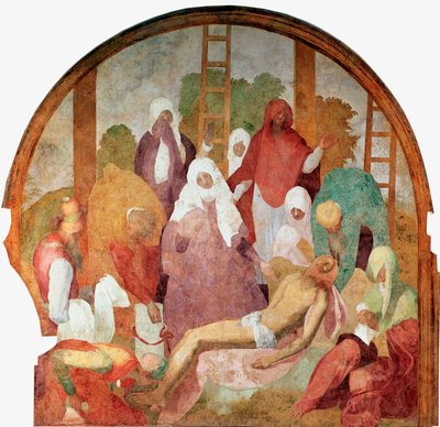 Passion of Christ: “” the Deposition ”” Fresco av Jacopo (Iacopo) Carrucci dit il Pontormo (Pontormo) (1494-1556) 1523-1525 Søn. 300x290 cm Firenze, Certosa del Galluzzo av Jacopo Pontormo