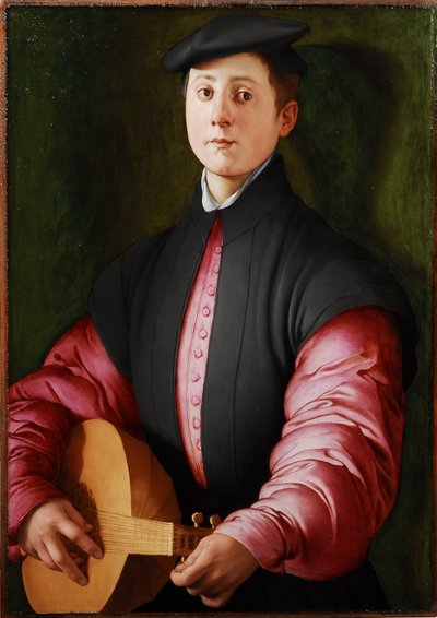 Portrett av en luttspiller, ca. 1528-1529 (olje på tre) av Jacopo Pontormo