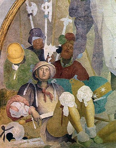 The Resurrection, lunette fra lidenskapens freskomalerisyklus, 1523-26 av Jacopo Pontormo