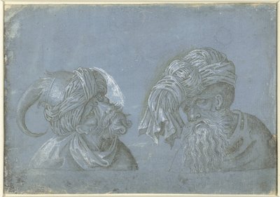 To hoder av menn med hodeplagg Hoder til menn med fremmede hodeplagg (serietittel) av Jacopo Ripanda (attributed to)