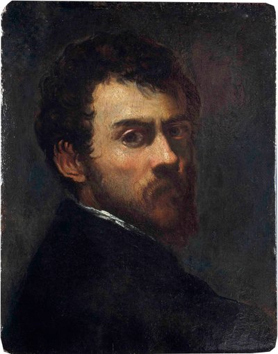 ""Selvportrett som en ung mann"" (Selvportrett som en ung mann) Maleri av Jacopo Tintoretto sa Tintoretto (1518-1594) - 1548 - Olje på tre Dim 45,7x36,8 cm Victoria and Albert Museum av Jacopo Robusti Tintoretto