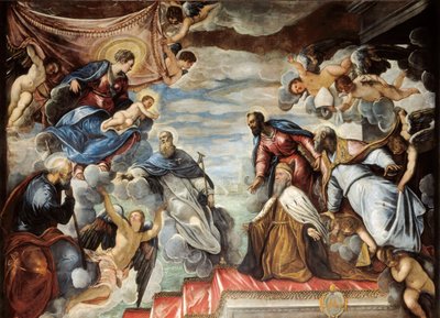 «Doge Nicolo da Ponte kneler foran jomfruen» av Jacopo Robusti Tintoretto