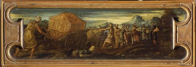 Kong David bærer Paktens Ark inn i Jerusalem. av Jacopo Robusti Tintoretto
