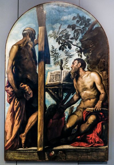 Sankt Andreas og Sankt Hieronymus, ca. 1551–52 (olje på lerret) av Jacopo Robusti Tintoretto