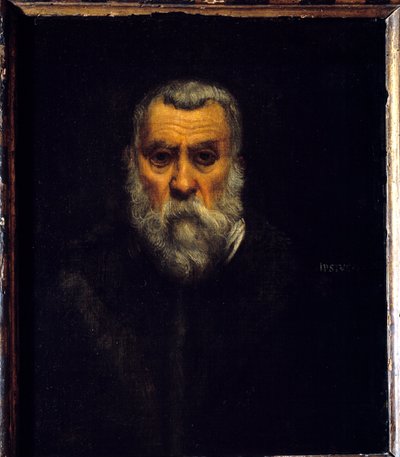 Selvportrett. Maleri av Jacopo Robusti kjent som Tintoretto (The Tintoret av Jacopo Robusti Tintoretto