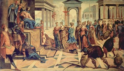 Salomo og dronningen av Saba av Jacopo Robusti Tintoretto