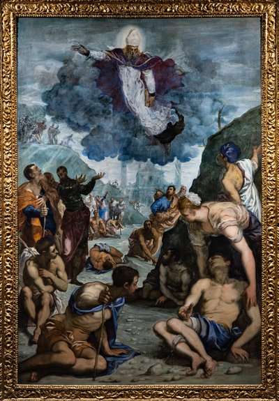 St. Augustine helbreder de lamme av Jacopo Robusti Tintoretto