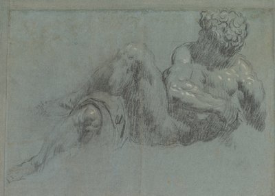 Studie etter Michelangelos Giorno, ca. 1550-55 (kritt på papir) av Jacopo Robusti Tintoretto