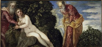 Suzanne and the Elders - Olje på lerret, rundt 1555 av Jacopo Robusti Tintoretto