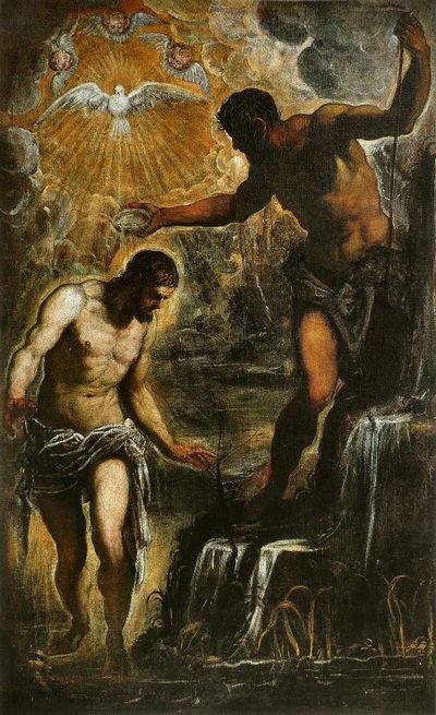 Kristi dåp, ca. 1589 av Jacopo Robusti Tintoretto