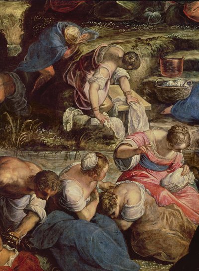 The Gathering of Manna, sentral detalj: sydame av Jacopo Robusti Tintoretto