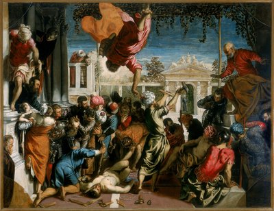 Miracle of St. Mark Freeing a Slave, 1548 av Jacopo Robusti Tintoretto