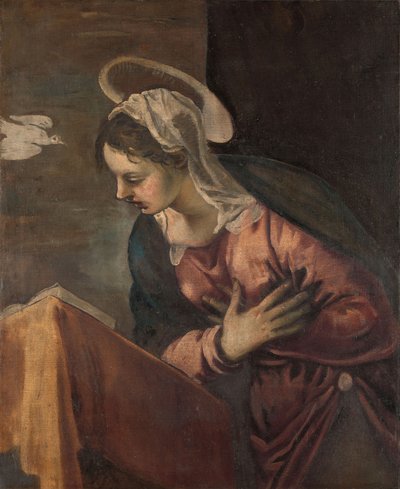 Jomfru fra kunngjøringen til jomfruen, 1560-85 av Jacopo Robusti Tintoretto