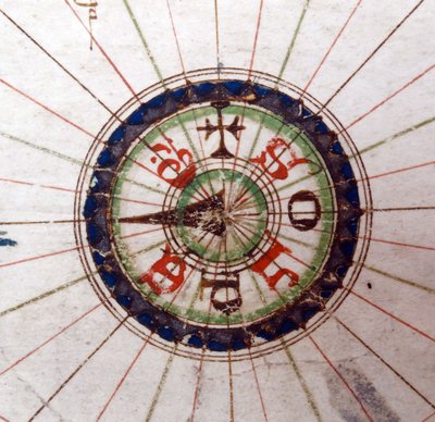 Kompasspunkt, renessansekart over Europa, Jacopo Russo (etter) 1528 av Jacopo Russo