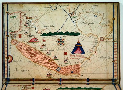 Ms Ital 550.0.3.15 fol.5v Kart over Rødehavet, fra Carte Geografiche av Jacopo Russo