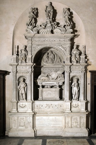 Begravelsesmonument til hyllest til kardinal Girolamo Basso Della Rovere (marmorskulptur av Jacopo Sansovino