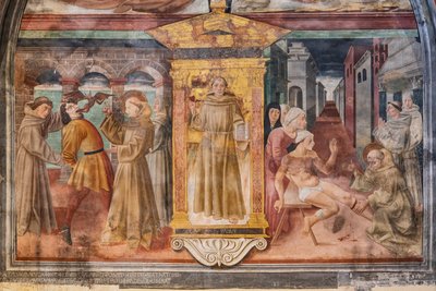 Historier om St. Anthony av Padua, Nisje av St. Anthony av Padua, midten av det femtende århundre (fresco) av Jacopo Vincioli