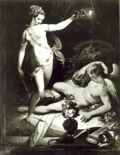 Psyche Overraskende Amor av Jacopo Zucchi