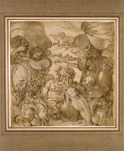 Studie for Allegory of San Gimignano og Colle Val d
