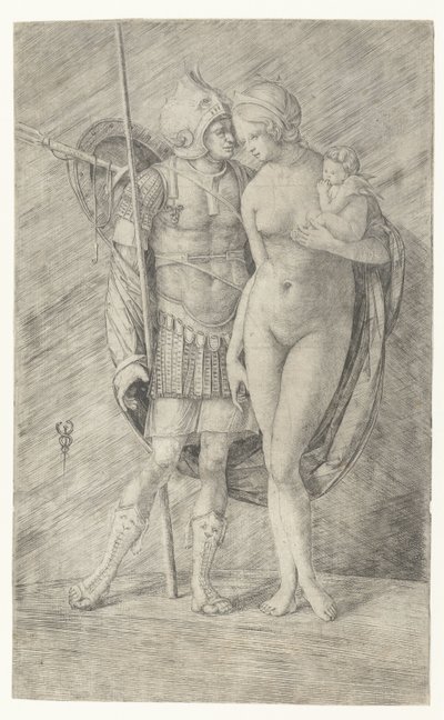 Mars i rustning og naken Venus med Amor av Jacopo de