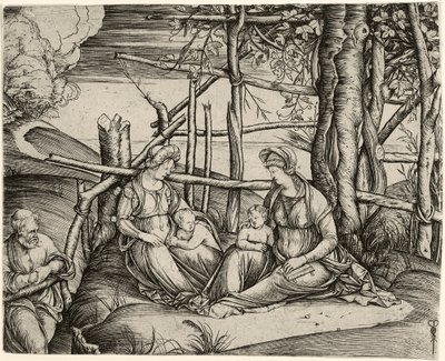 Den hellige familie med St. Elisabeth og Johannesknaben av Jacopo de Barbari