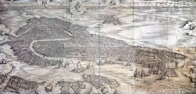 Stor perspektivplan - Venezia, ca. 1500 (se også 416593, 416594, 416595) av Jacopo de Barbari