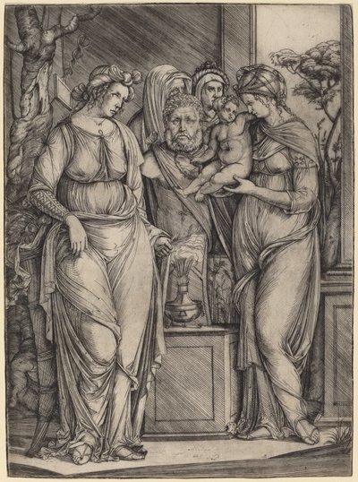 Stort offer til Priapus, ca. 14991501. av Jacopo de Barbari