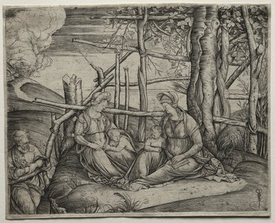 Den hellige familie med St. Elizabeth av Jacopo de