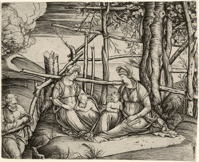 Den hellige familie med St. Elizabeth og spedbarnet St. John, ca. 1499-1501 av Jacopo de Barbari