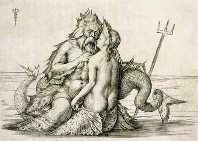 Triton med nereiden (gravering) av Jacopo de