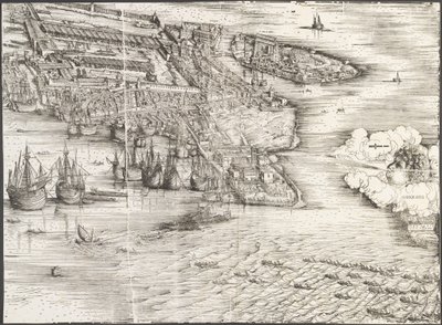 Utsikt over Venezia [blokk til høyre] av Jacopo de