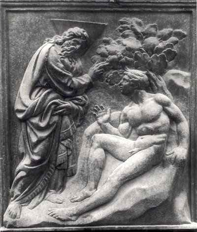 Skapelsen av Adam, panel fra Porta Magna, ca. 1430 (marmor) av Jacopo della Quercia