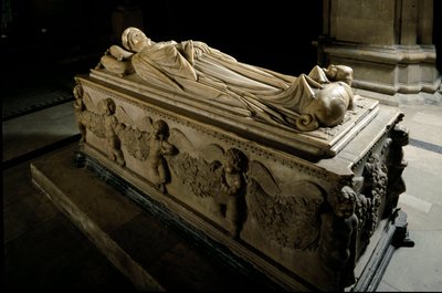 Monument til Ilaria del Carretto til familien til Marquis of Savona. Detalj. Marmor skulptur av Jacopo della Quercia