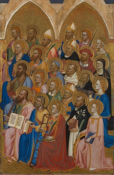 Adoring Saints (fløyen til San Pier Maggiore-alteret). 1370-71 av Jacopo di Cione