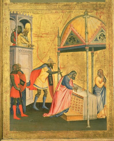 The Martyrdom of St. Matthew, from the alterpiece of St. Matthew and Scenes from his Life, c.1367-70 (tempera on panel) av Jacopo di Cione