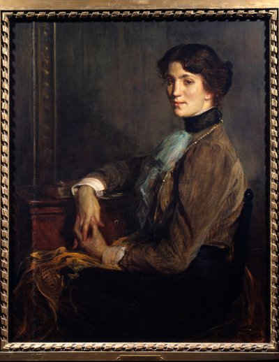 Portrett av bokstavkvinnen Florence Halevy (1877-1957), kone til forfatteren Elie Halevy (1870-1937) av Jacques Emile Blanche