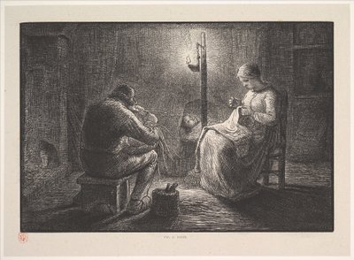 Natt, fra serien, Four Times of the Day, 1830-75. av Jacques Adrien Lavieille