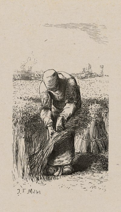 Kvinne som trekker lin av Jacques Adrien Lavieille